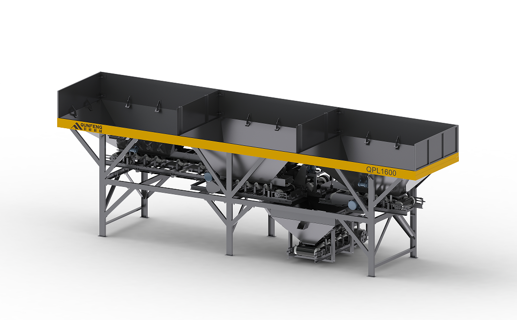 QPLD1600 3-Bin Batching System QPLD1600 Concrete Batching Machine with 3 aggregate bins