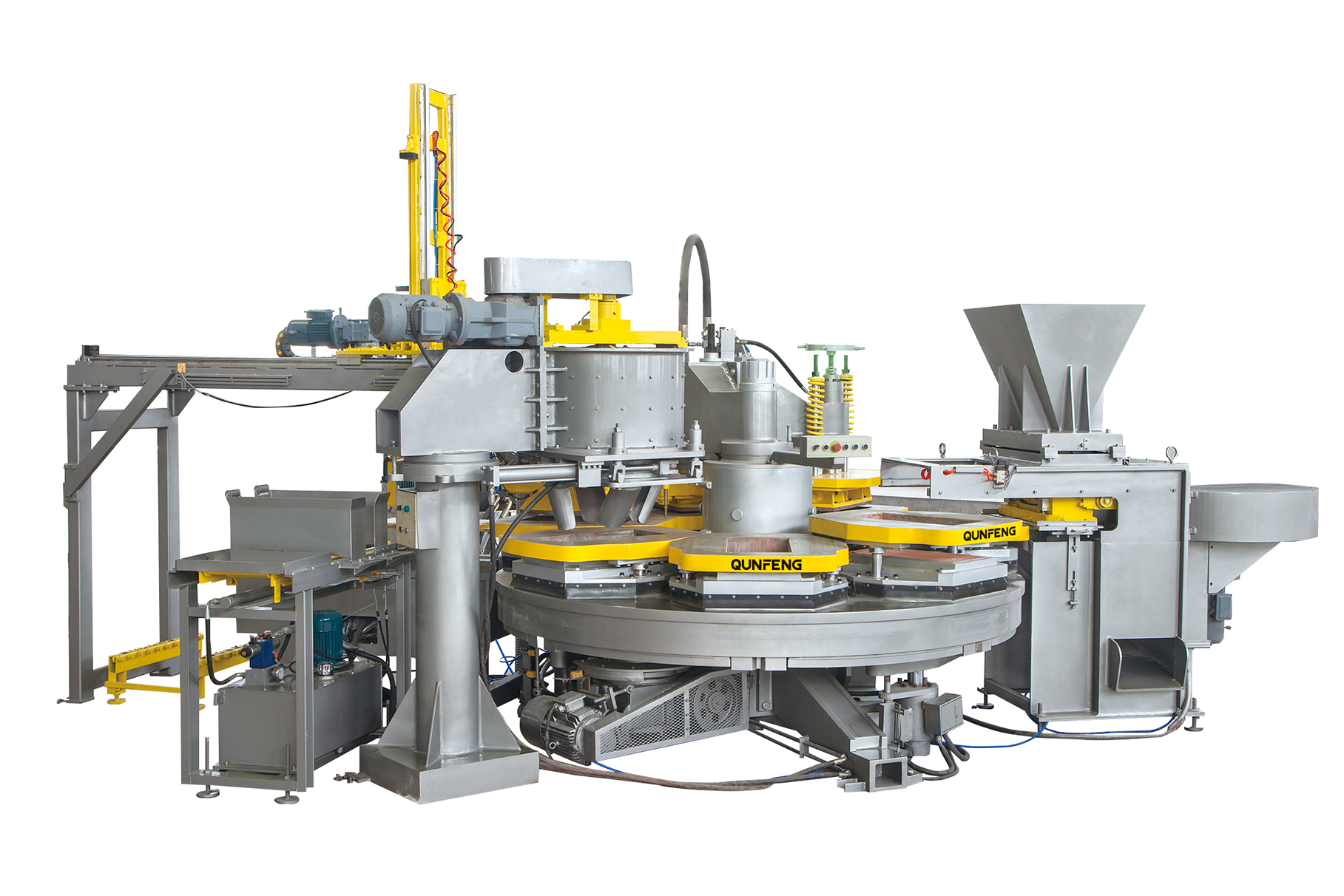 QPR600-6 Automatic Wet Press System QPR600-6 Rotating-Type Terrazzo Tile Machine (Hermetic Wet Press)