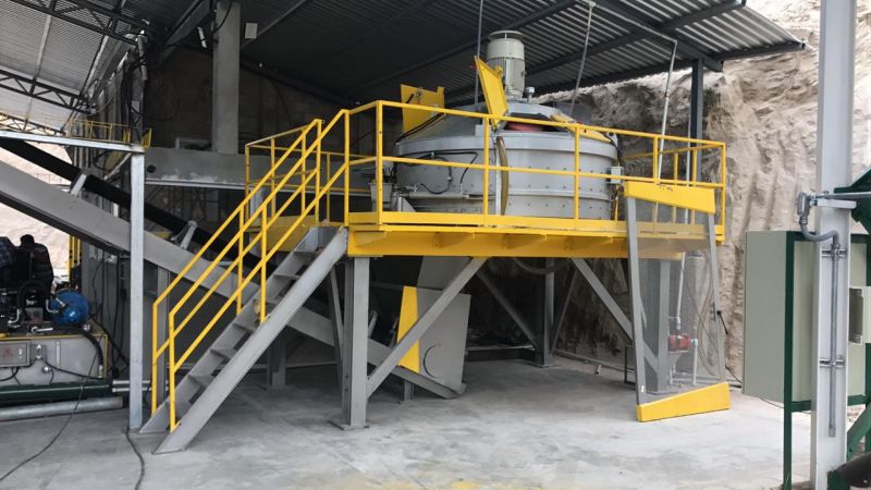 the planetary mixer of the Guatemala volcanic ash brick production line