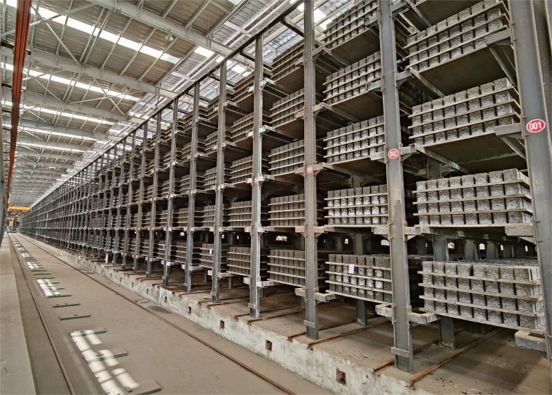 the curing rack of the QS1500 automatic block production line in Taixing of Jiangsu Province 