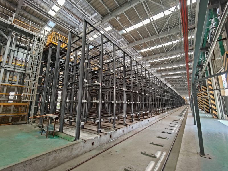 the curing rack of the QS1500 automatic block production line in Taixing of Jiangsu Province 