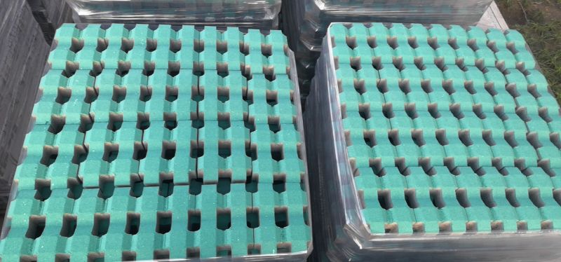 the high-quality permeable blocks from the construction waste block production line in Jiangsu