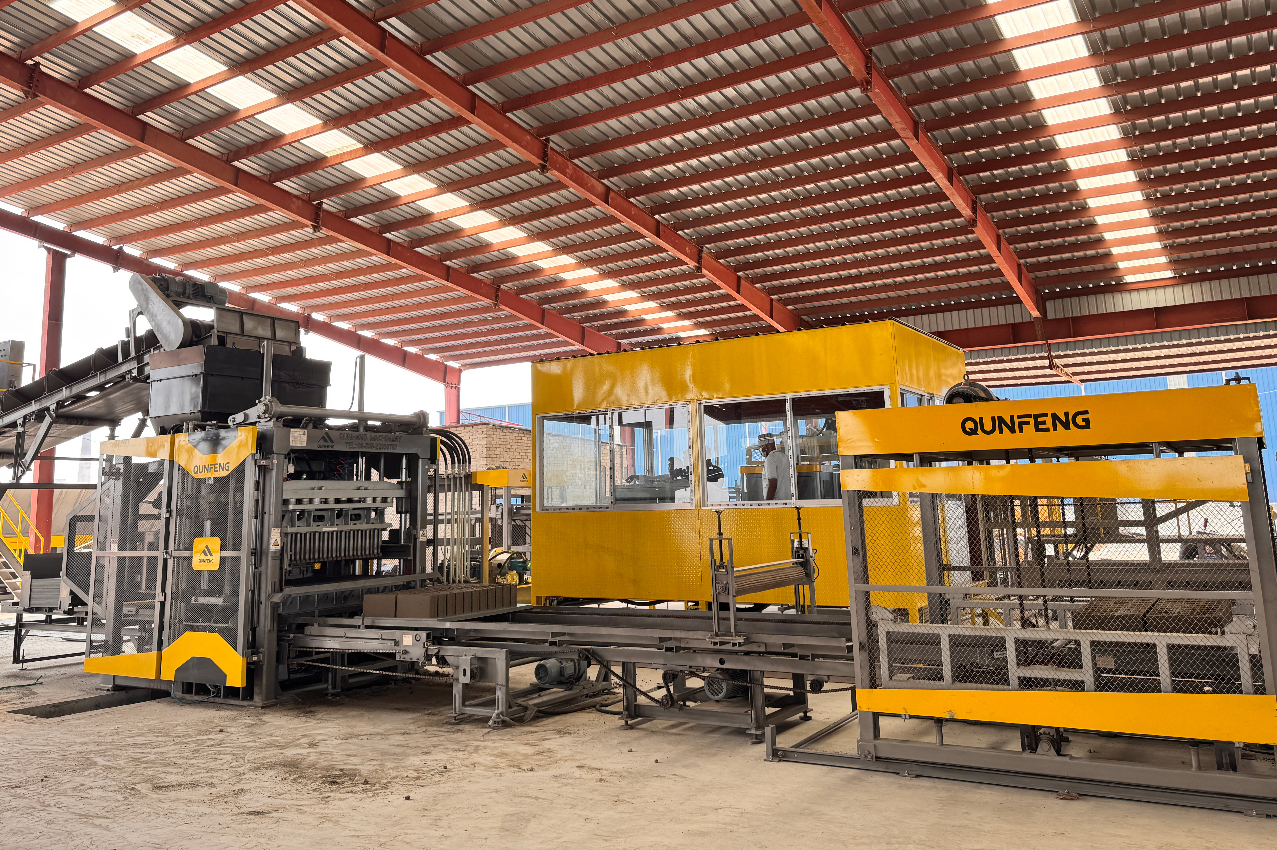 Qunfeng Machinery’s fully automatic concrete product production line exported to Bangladesh, South Asia.