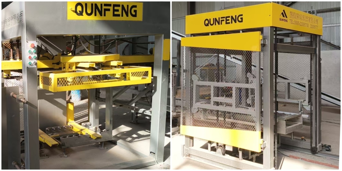 The QS1000 fully automatic concrete product production line from Qunfeng Machinery features automated auxiliary equipment; its high level of intelligence effectively reduces the need for manual intervention.