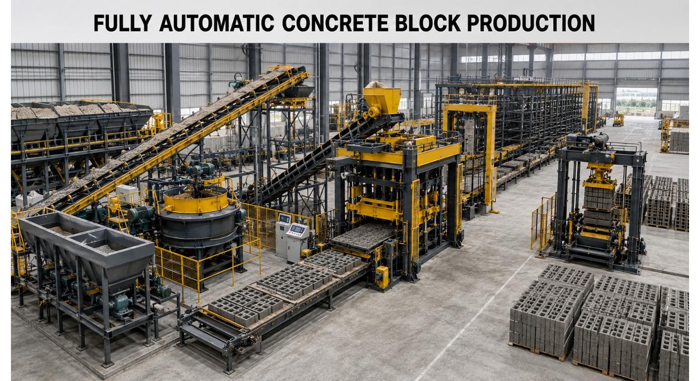 Fully Automatic Concrete Block Making Machine