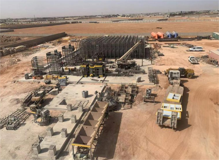 Qunfeng fully automated imitation stone molding production line installed in Libya